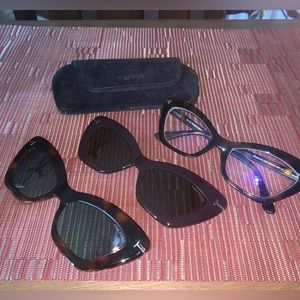Tom Ford eyeglasses with magnetic sunglasses